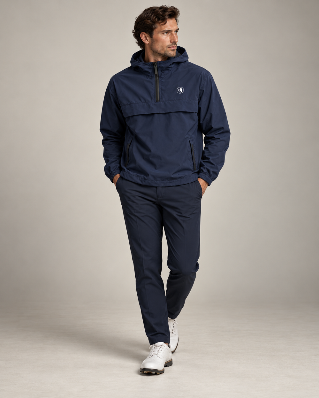 The Berwick Navy 1/4 Zip Waterproof Pullover